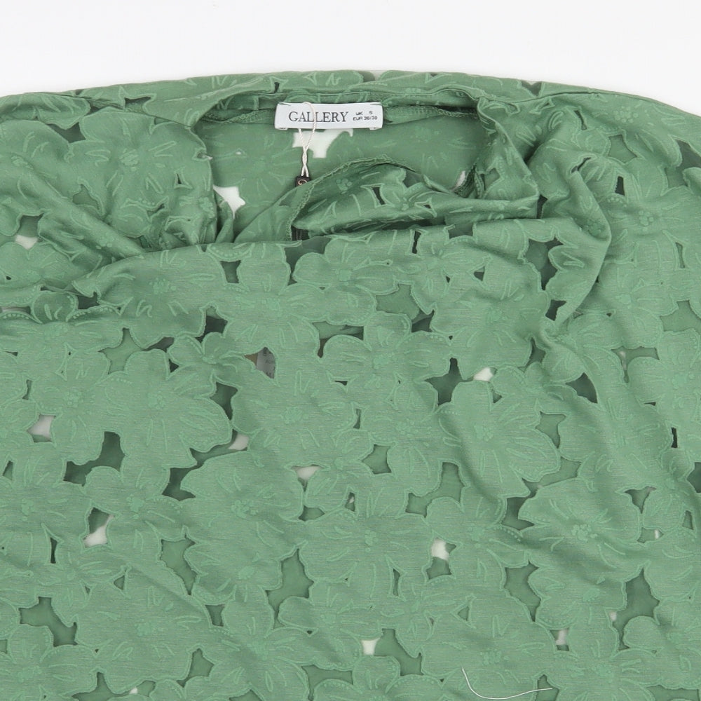 Womens UK Size S Gallery Green Basic Blouse