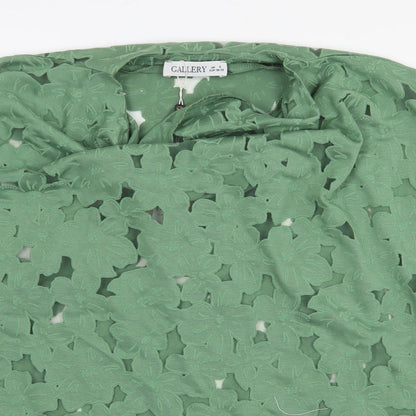 Womens UK Size S Gallery Green Basic Blouse