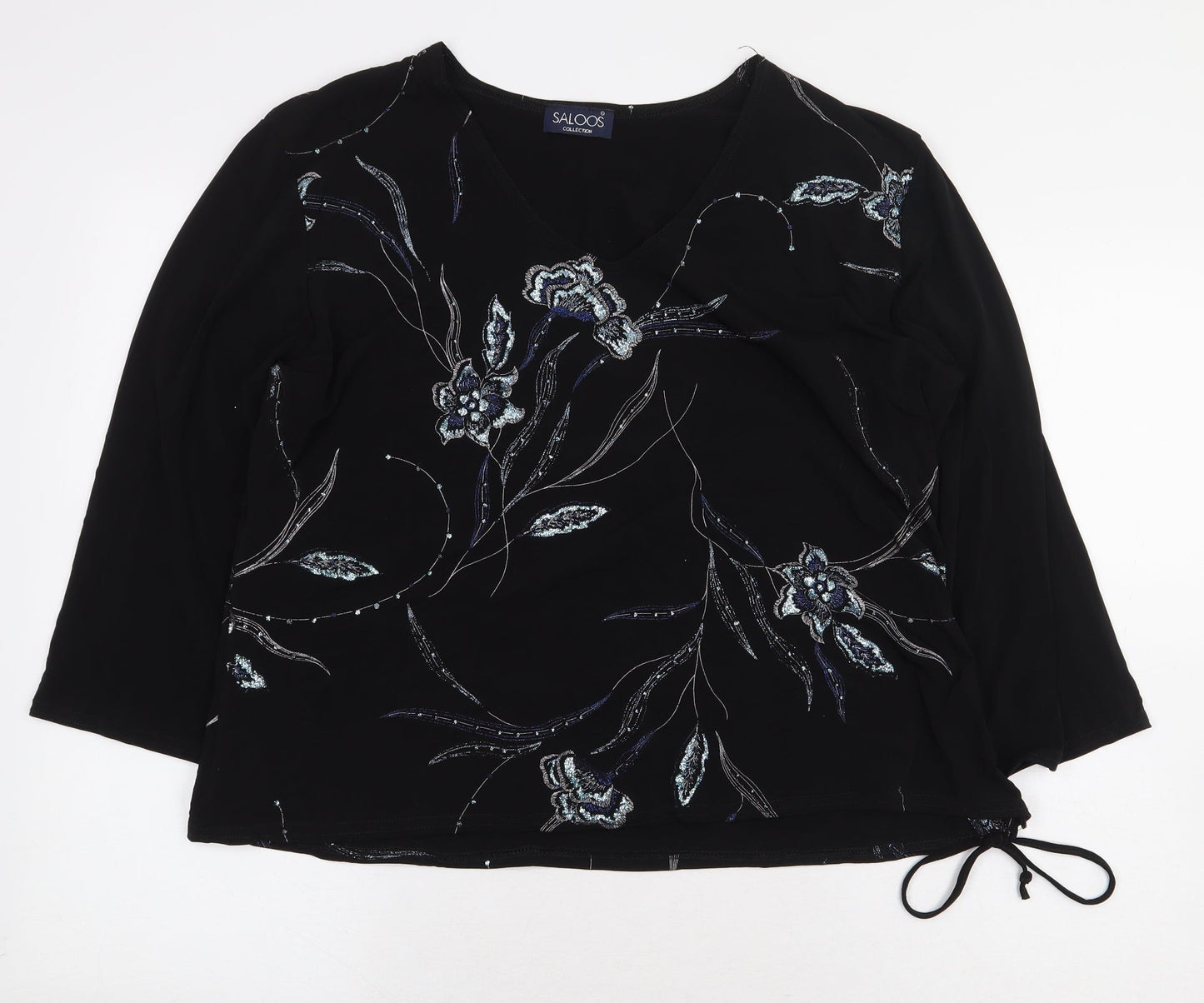 Womens UK Size 2XL Saloos Black Basic Blouse
