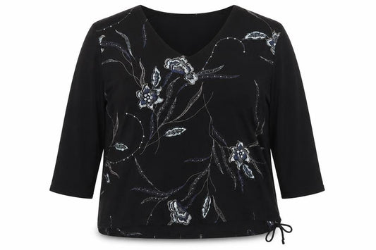 Womens UK Size 2XL Saloos Black Basic Blouse