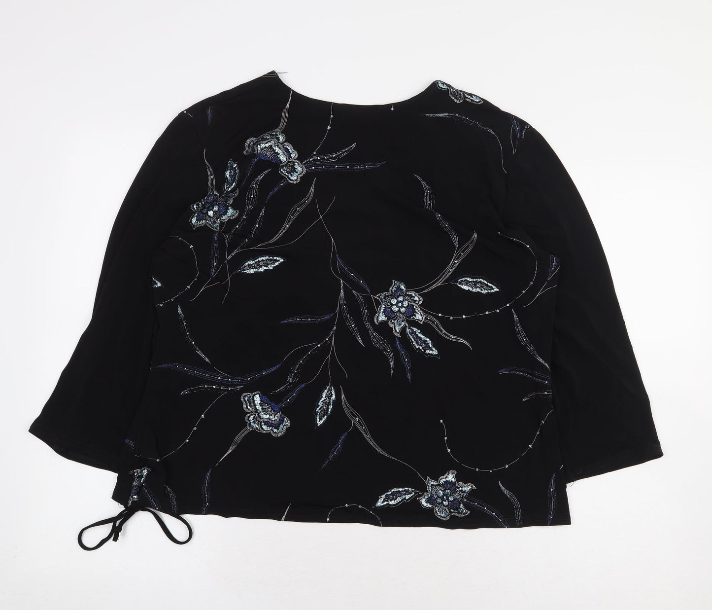 Womens UK Size 2XL Saloos Black Basic Blouse
