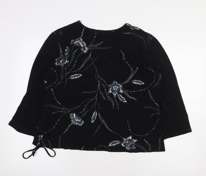 Womens UK Size 2XL Saloos Black Basic Blouse
