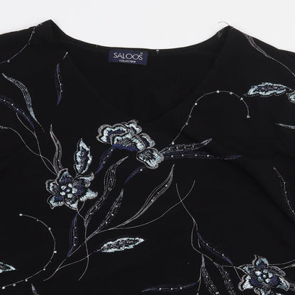 Womens UK Size 2XL Saloos Black Basic Blouse