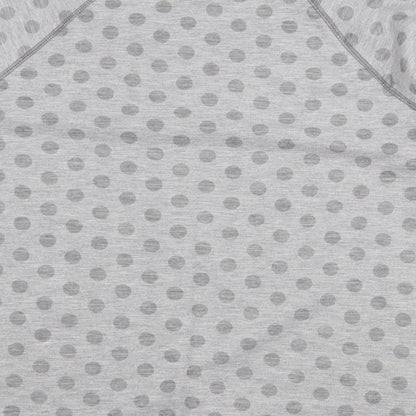 Marks and Spencer Womens Grey Polka Dot Polyester Basic T-Shirt Size 12 Scoop Neck