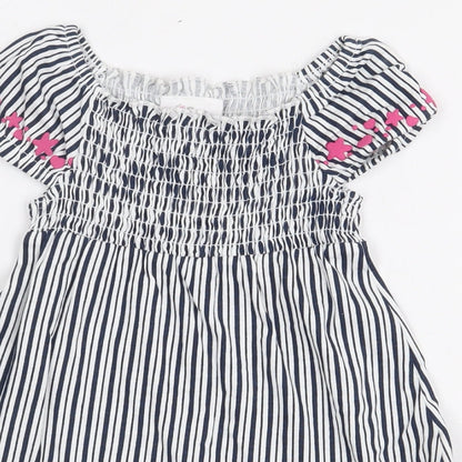 Topomini Girls Multicoloured Striped Wool A-Line Size 12 Months Boat Neck Pullover