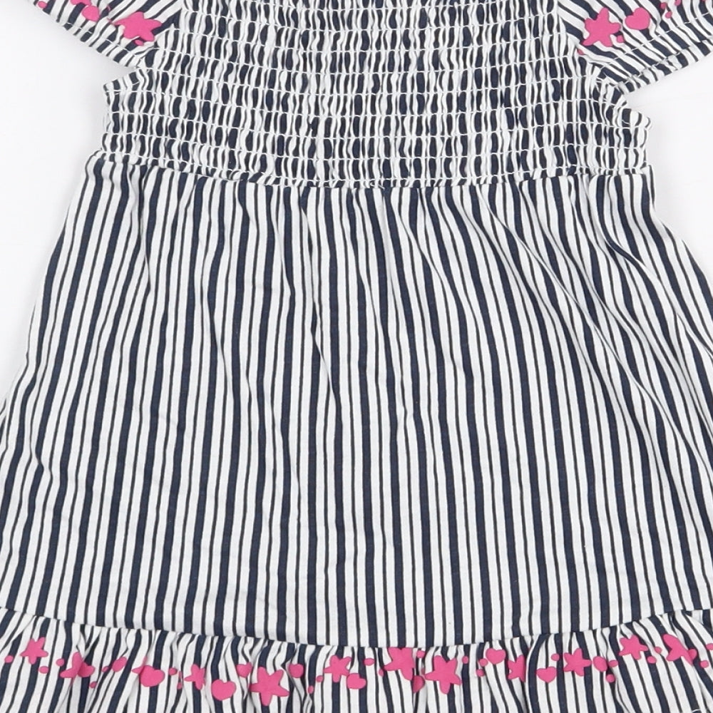 Topomini Girls Multicoloured Striped Wool A-Line Size 12 Months Boat Neck Pullover