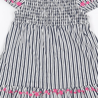 Topomini Girls Multicoloured Striped Wool A-Line Size 12 Months Boat Neck Pullover