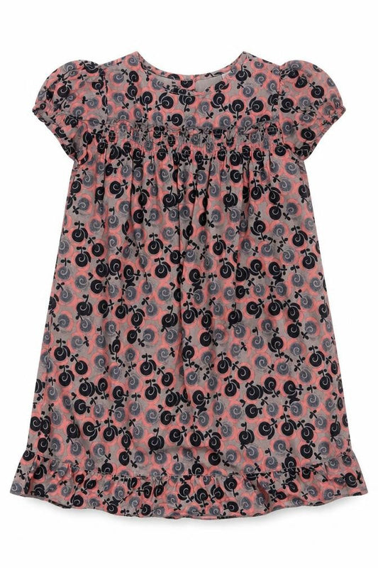 Mexx Girls Grey Geometric 100% Cotton A-Line Size 18-24 Months Round Neck Button