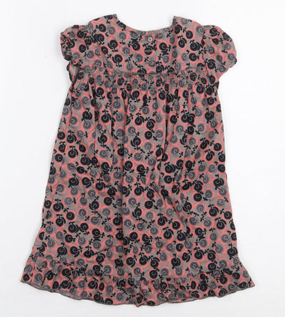 Mexx Girls Grey Geometric 100% Cotton A-Line Size 18-24 Months Round Neck Button