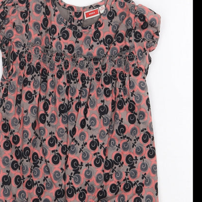 Mexx Girls Grey Geometric 100% Cotton A-Line Size 18-24 Months Round Neck Button