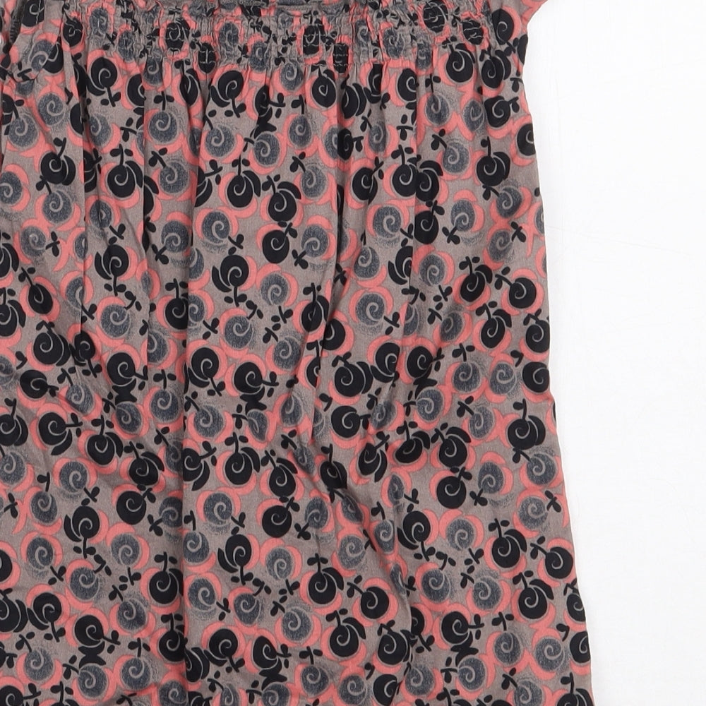 Mexx Girls Grey Geometric 100% Cotton A-Line Size 18-24 Months Round Neck Button