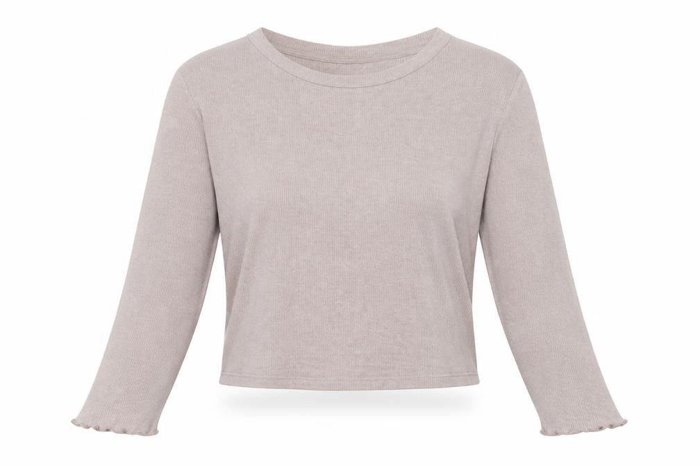 Womens UK Size L H&M Beige Cropped T-Shirt