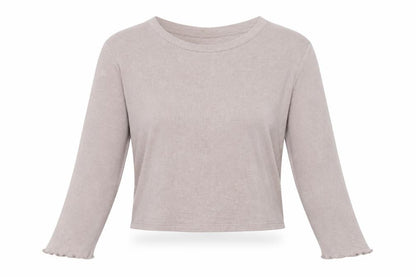 Womens UK Size L H&M Beige Cropped T-Shirt