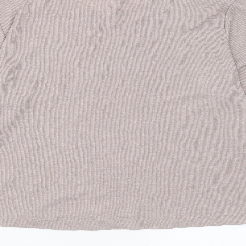 Womens UK Size L H&M Beige Cropped T-Shirt