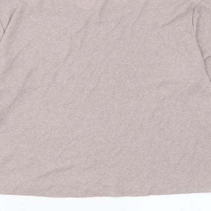 Womens UK Size L H&M Beige Cropped T-Shirt