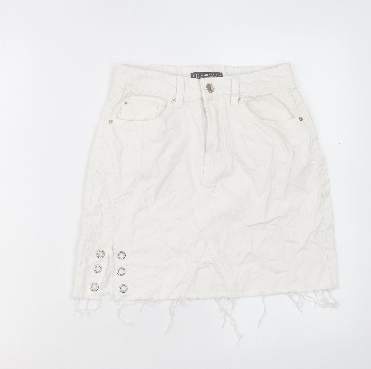 Womens UK Size 8 Denim & Co. A-Line Denim Skirt