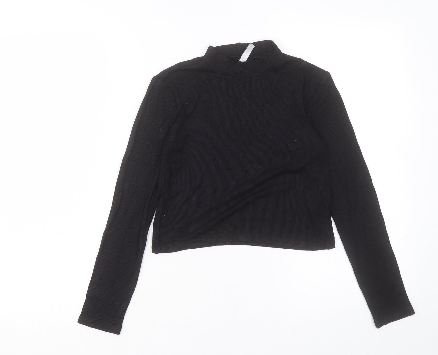 Womens UK Size S H&M Black Cropped T-Shirt