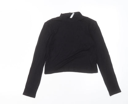Womens UK Size S H&M Black Cropped T-Shirt