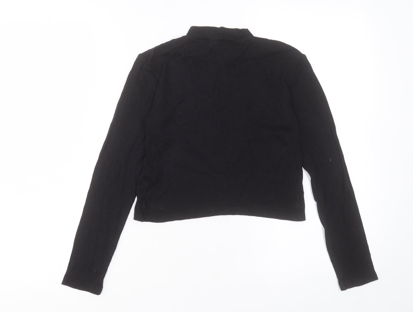 Womens UK Size S H&M Black Cropped T-Shirt