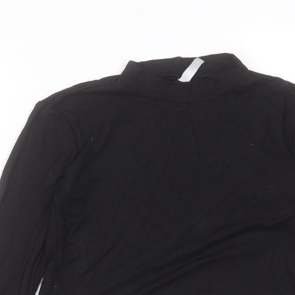 Womens UK Size S H&M Black Cropped T-Shirt