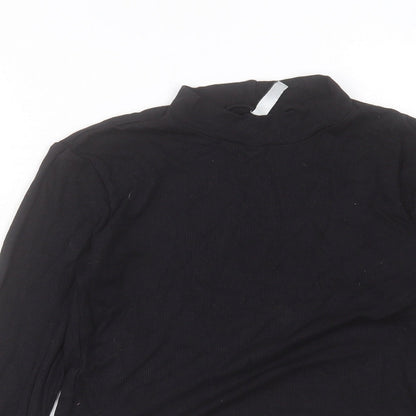 Womens UK Size S H&M Black Cropped T-Shirt