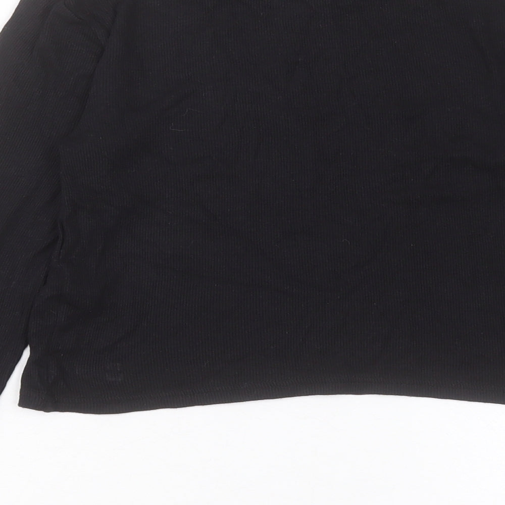 Womens UK Size S H&M Black Cropped T-Shirt