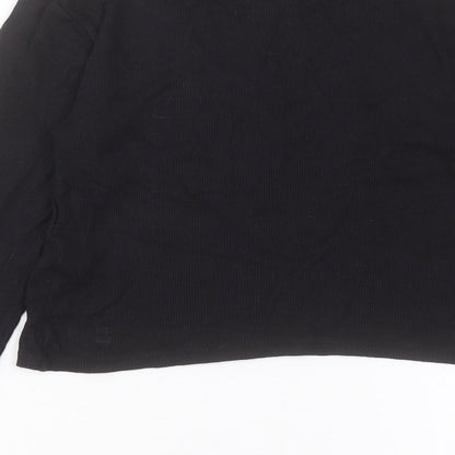 Womens UK Size S H&M Black Cropped T-Shirt