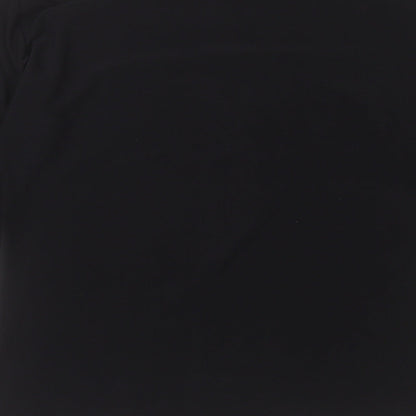 KOXX Womens Black Polyester Basic T-Shirt Size L Crew Neck - Lace Detail