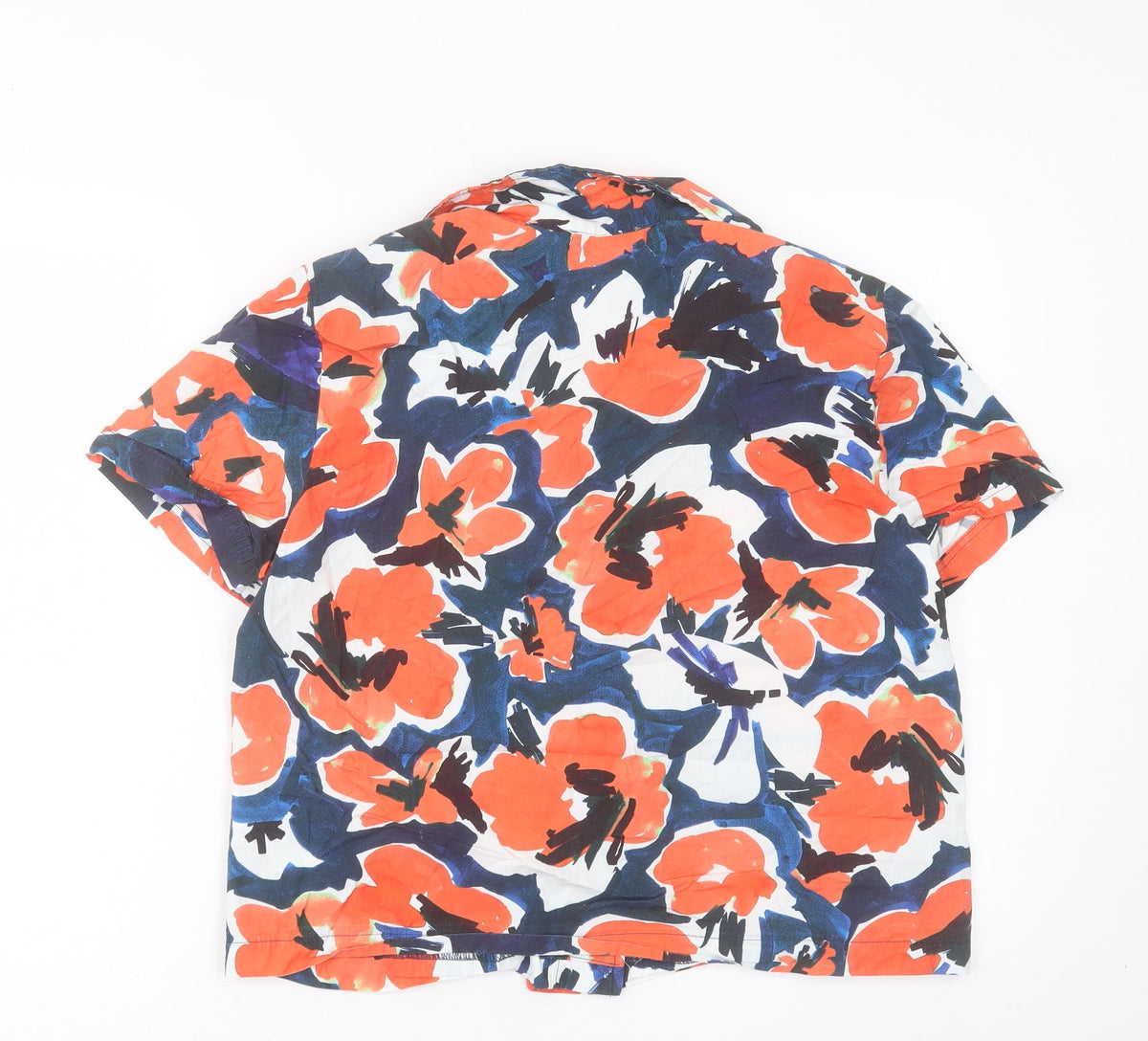 Mudo Collection Womens Multicoloured Floral Cotton Basic Button-Up Size 14 Collared