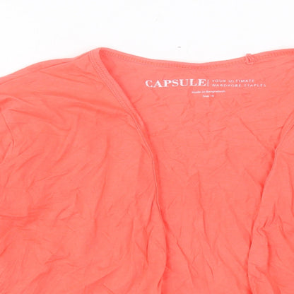 capsule Womens Pink V-Neck Cotton Cardigan Jumper Size 16