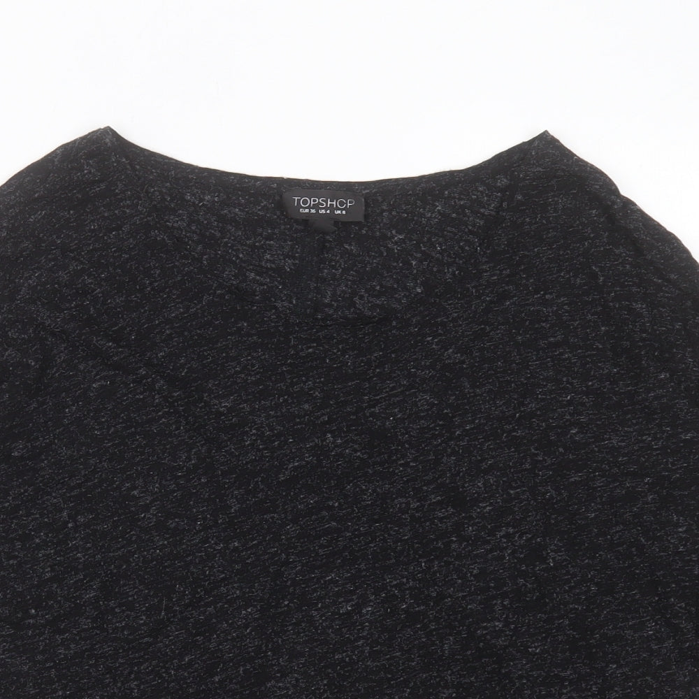 Womens UK Size 8 Topshop Black Basic T-Shirt