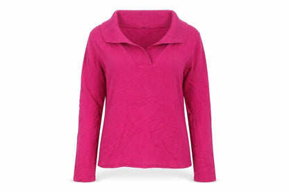 Rafaella Womens Purple V-Neck Cotton Pullover Jumper Size M