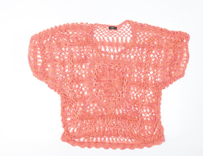 F&F Womens Pink Crew Neck Acrylic Pullover Jumper Size M