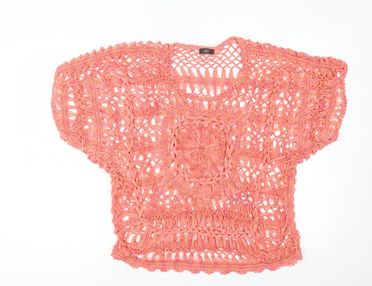 F&F Womens Pink Crew Neck Acrylic Pullover Jumper Size M