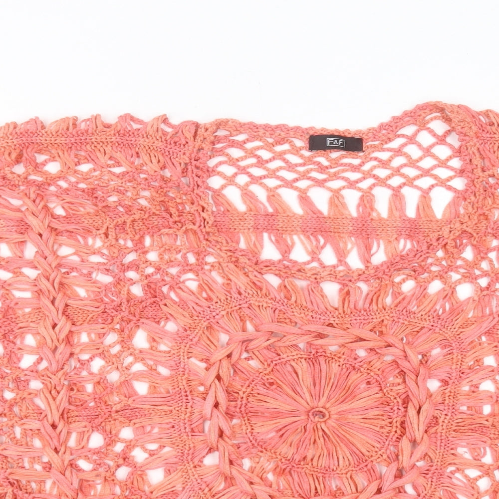 F&F Womens Pink Crew Neck Acrylic Pullover Jumper Size M