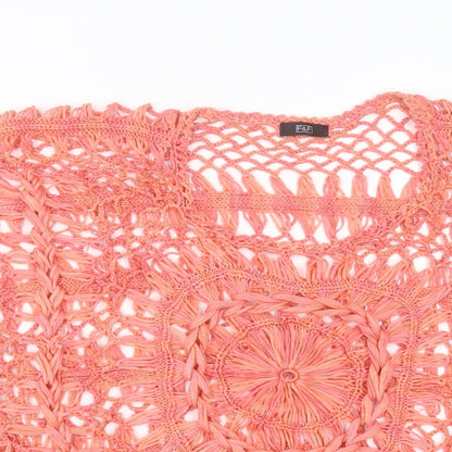 F&F Womens Pink Crew Neck Acrylic Pullover Jumper Size M