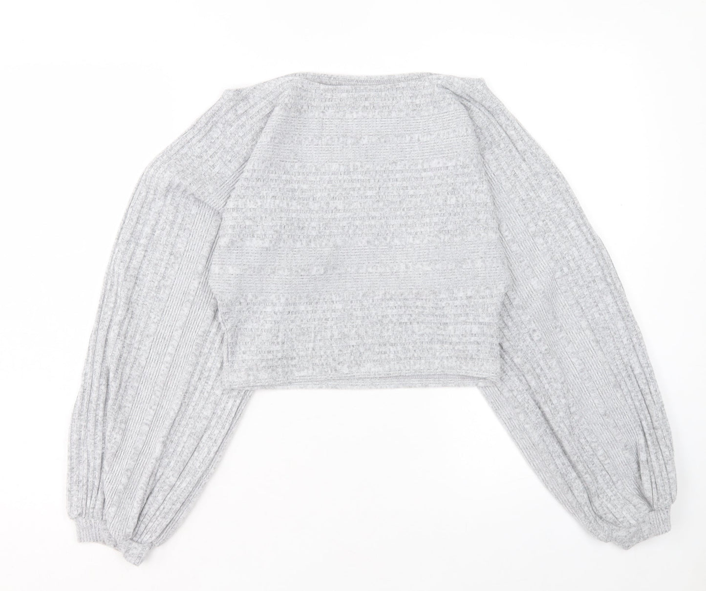 SheIn Womens Grey Boat Neck Polyester Pullover Jumper Size XS