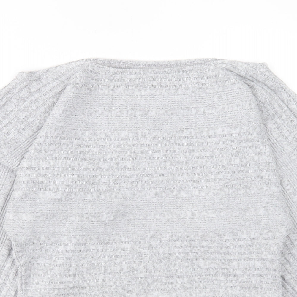 SheIn Womens Grey Boat Neck Polyester Pullover Jumper Size XS