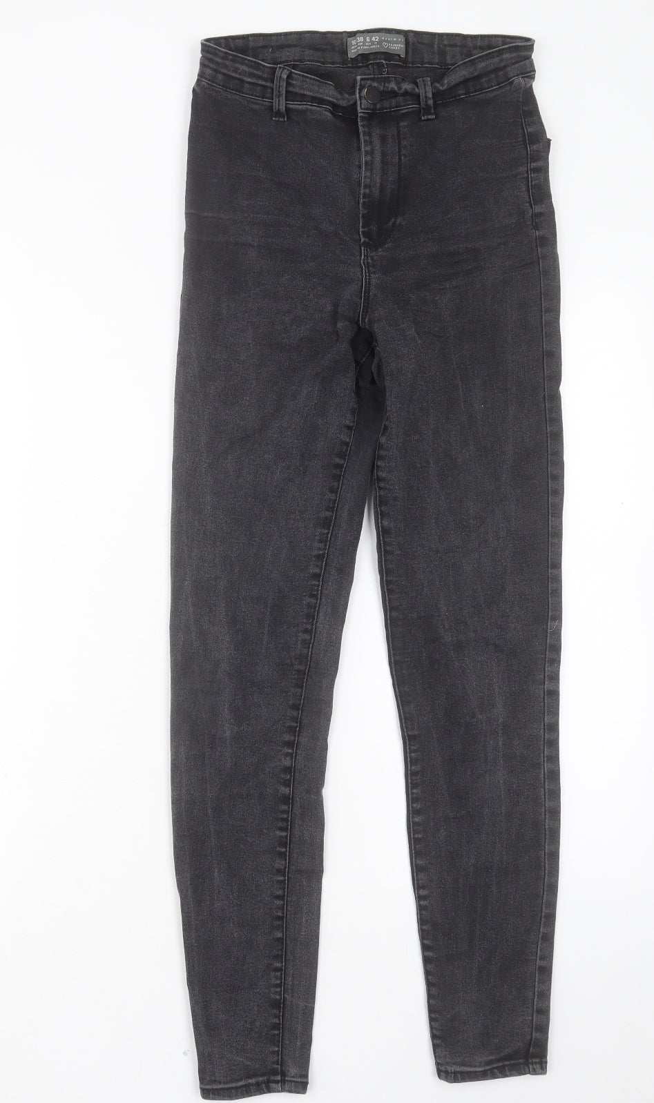 Denim & Co. Womens Grey Cotton Skinny Jeans Size 10 L27 in Regular Button