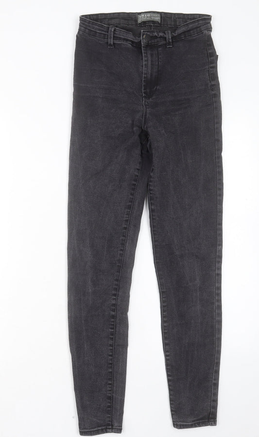 Denim & Co. Womens Grey Cotton Skinny Jeans Size 10 L27 in Regular Button