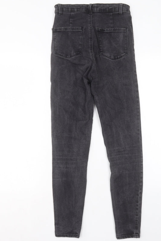 Denim & Co. Womens Grey Cotton Skinny Jeans Size 10 L27 in Regular Button