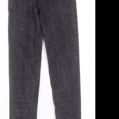 Denim & Co. Womens Grey Cotton Skinny Jeans Size 10 L27 in Regular Button