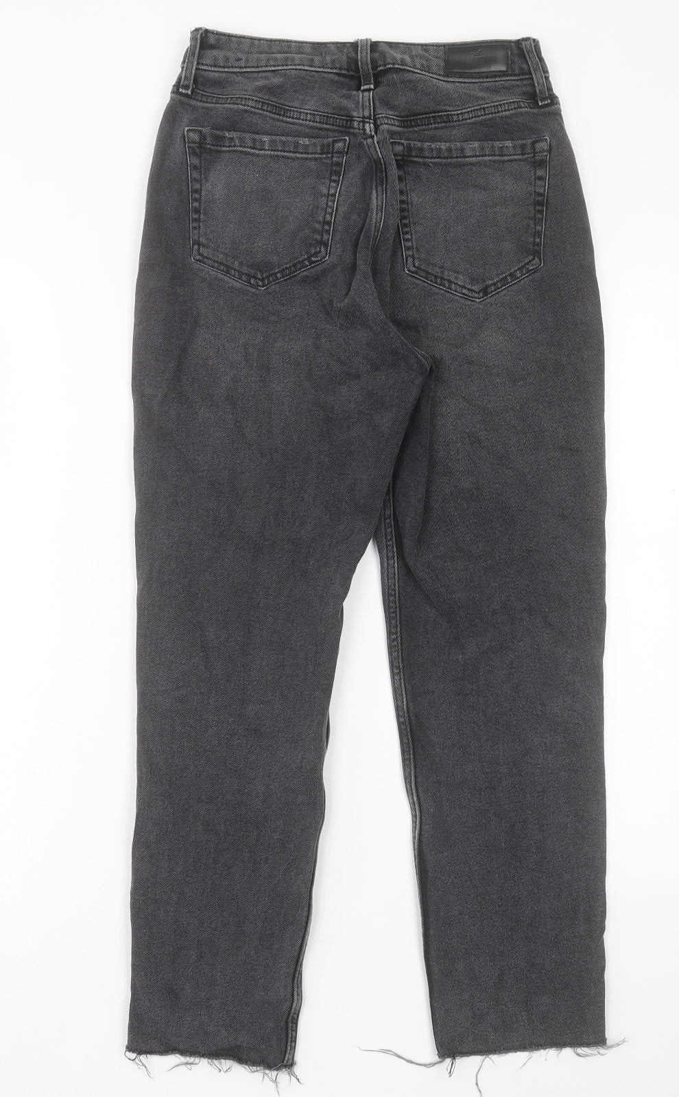 Hollister Womens Black Cotton Straight Jeans Size 25 in L25 in Regular Button