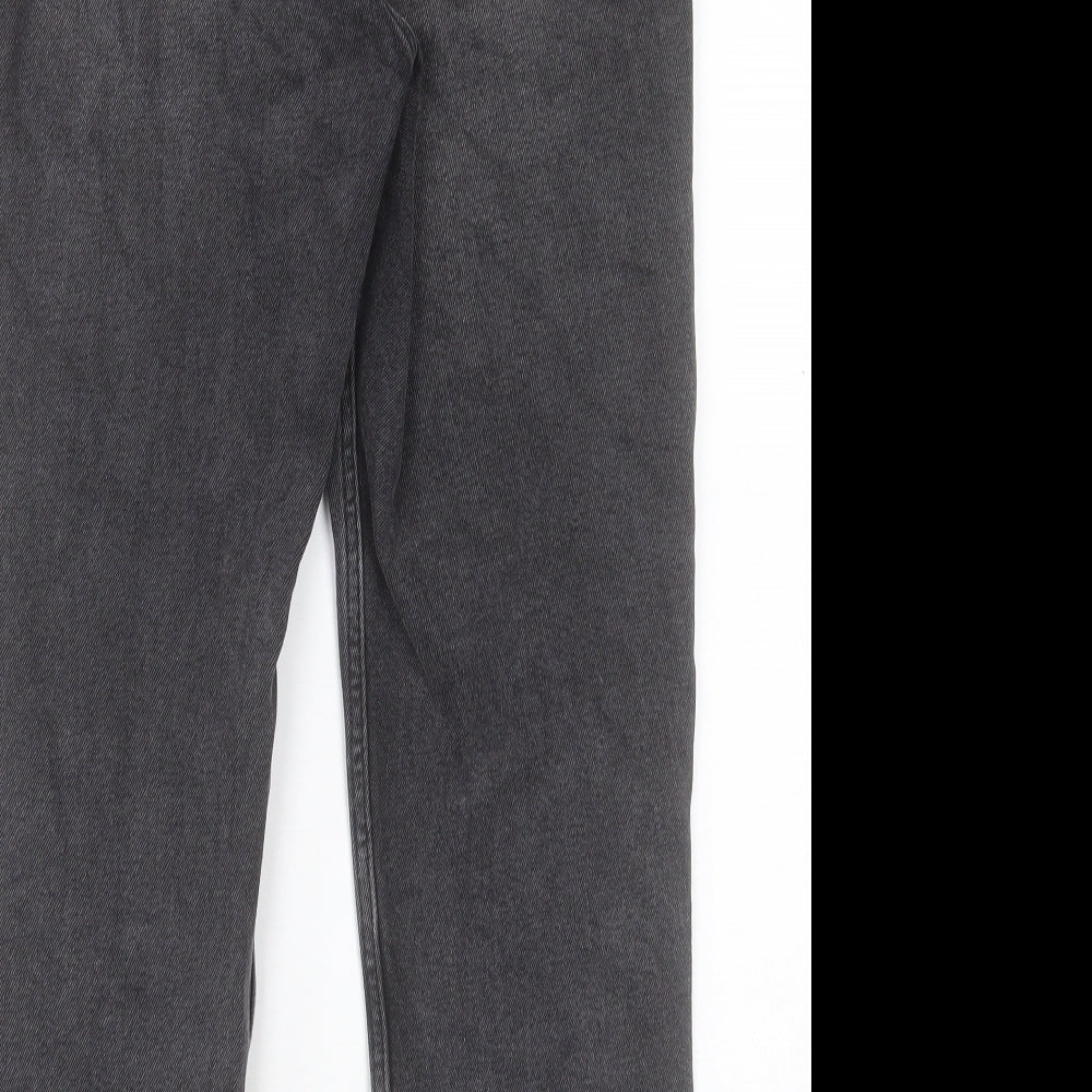 Hollister Womens Black Cotton Straight Jeans Size 25 in L25 in Regular Button