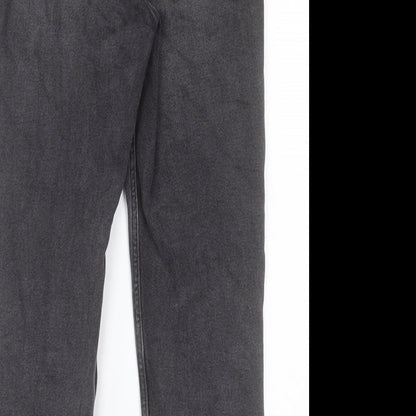 Hollister Womens Black Cotton Straight Jeans Size 25 in L25 in Regular Button