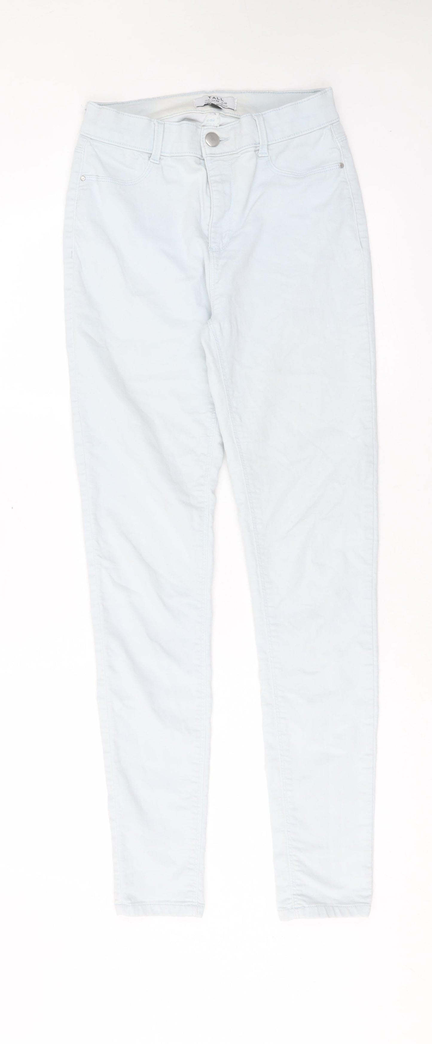 Dorothy Perkins Womens Blue Cotton Skinny Jeans Size 10 L30 in Regular Button
