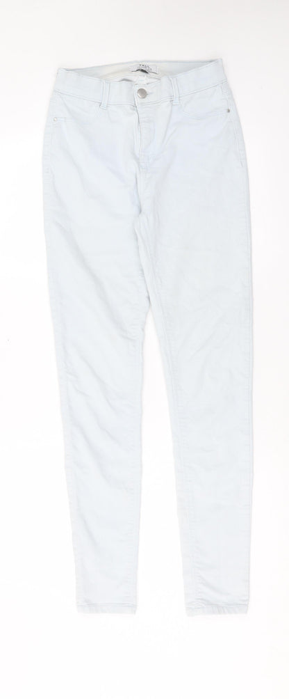 Dorothy Perkins Womens Blue Cotton Skinny Jeans Size 10 L30 in Regular Button