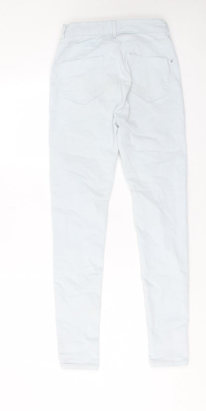 Dorothy Perkins Womens Blue Cotton Skinny Jeans Size 10 L30 in Regular Button
