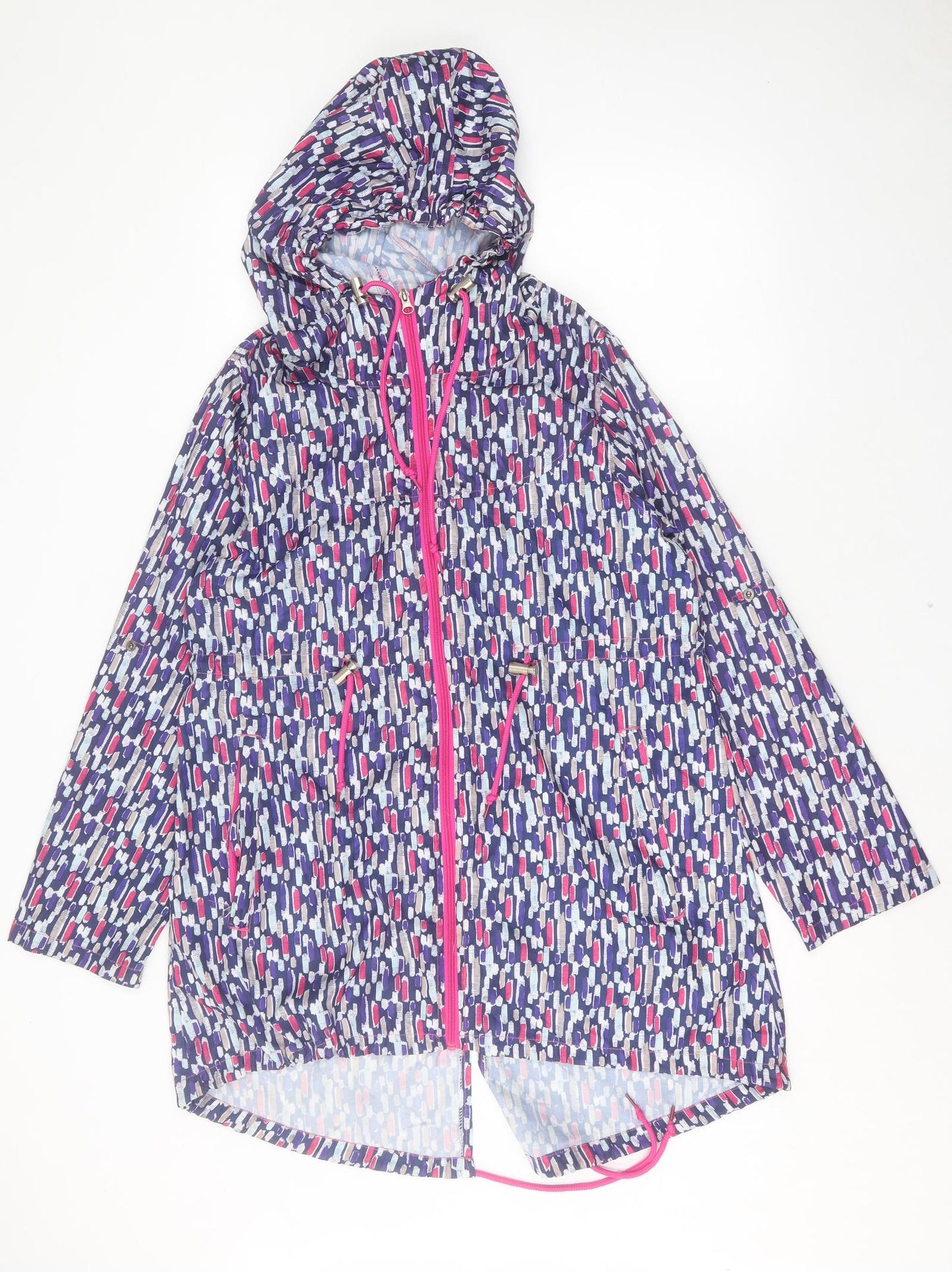 Denim & Co. Womens Multicoloured Geometric Jacket Size S Zip