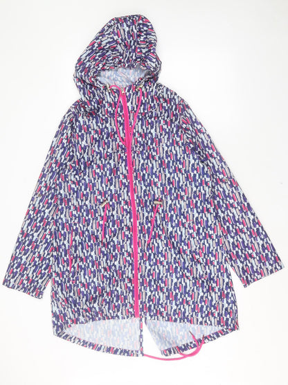 Denim & Co. Womens Multicoloured Geometric Jacket Size S Zip